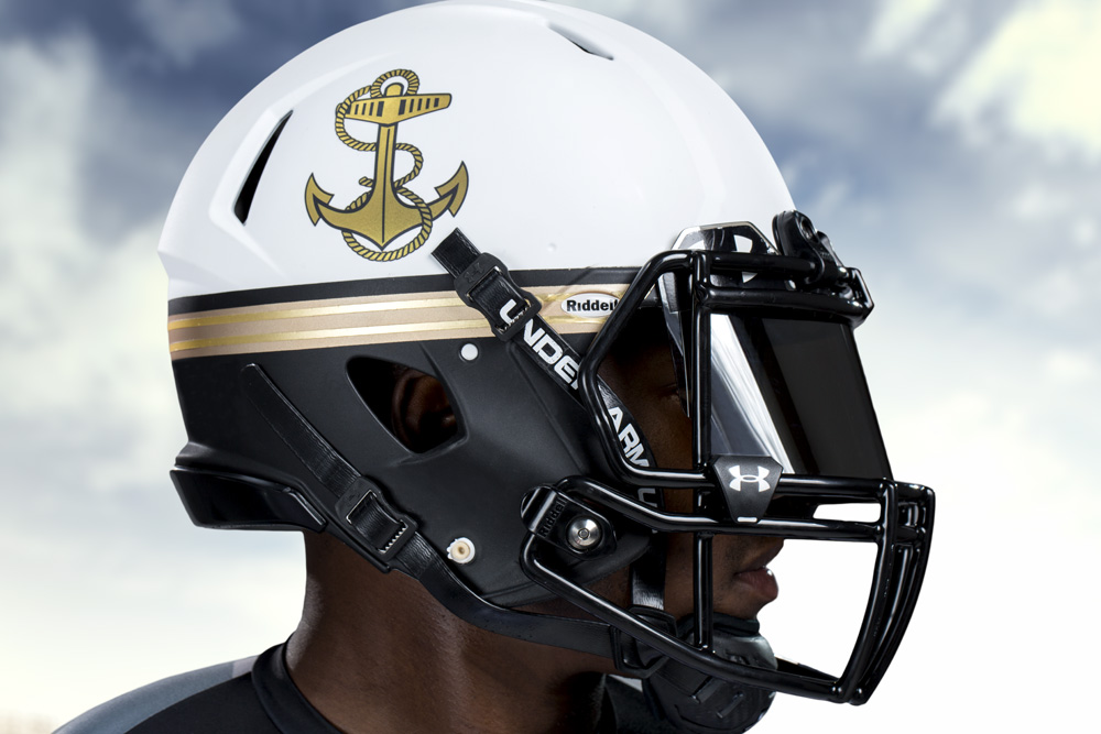 Navy helmet designed by Under Armour