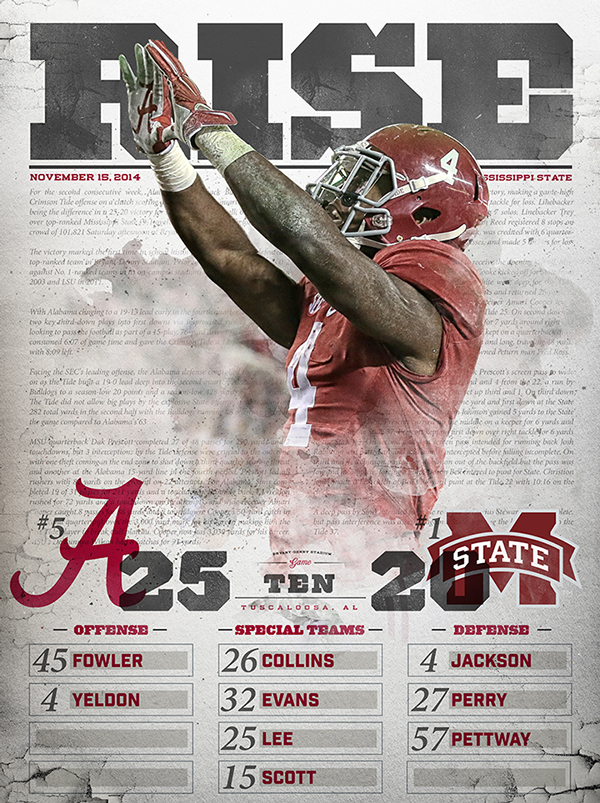 Alabama Football Rise graphic by Matt Lange