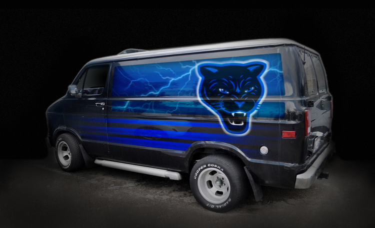 Carolina Panthers 1955 van illustration