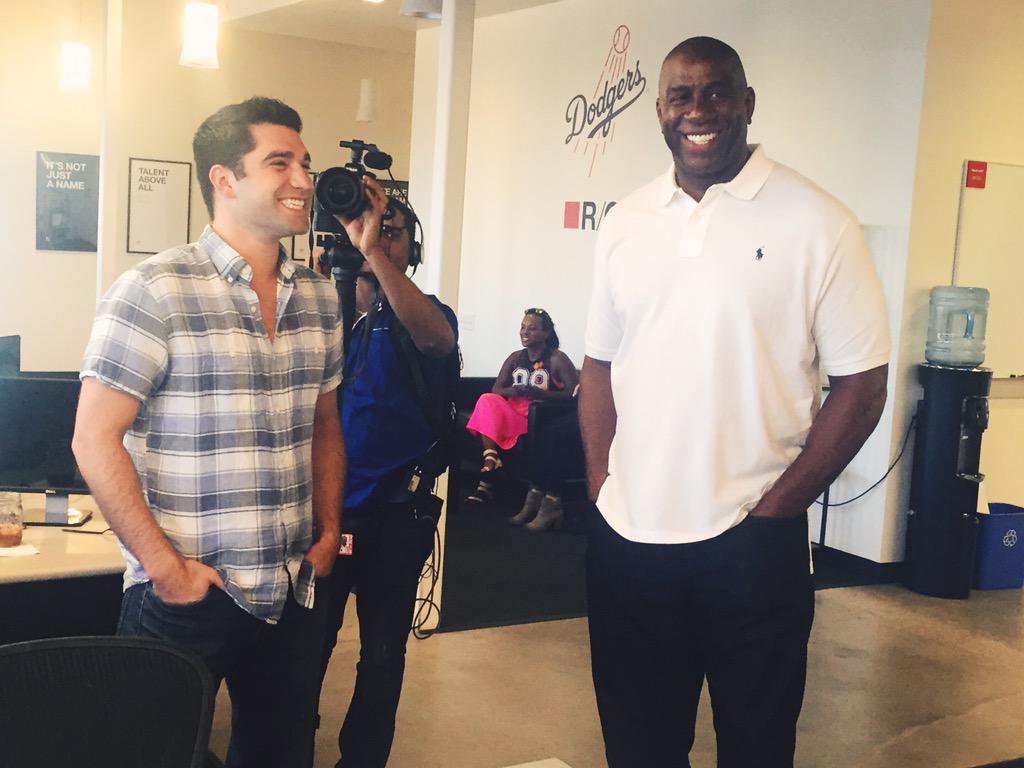 Magic Johnson at Dodgers Accelerator