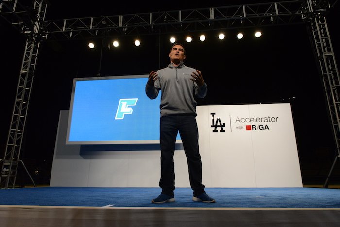 Field Level pitching at Dodgers Accelerator demo day