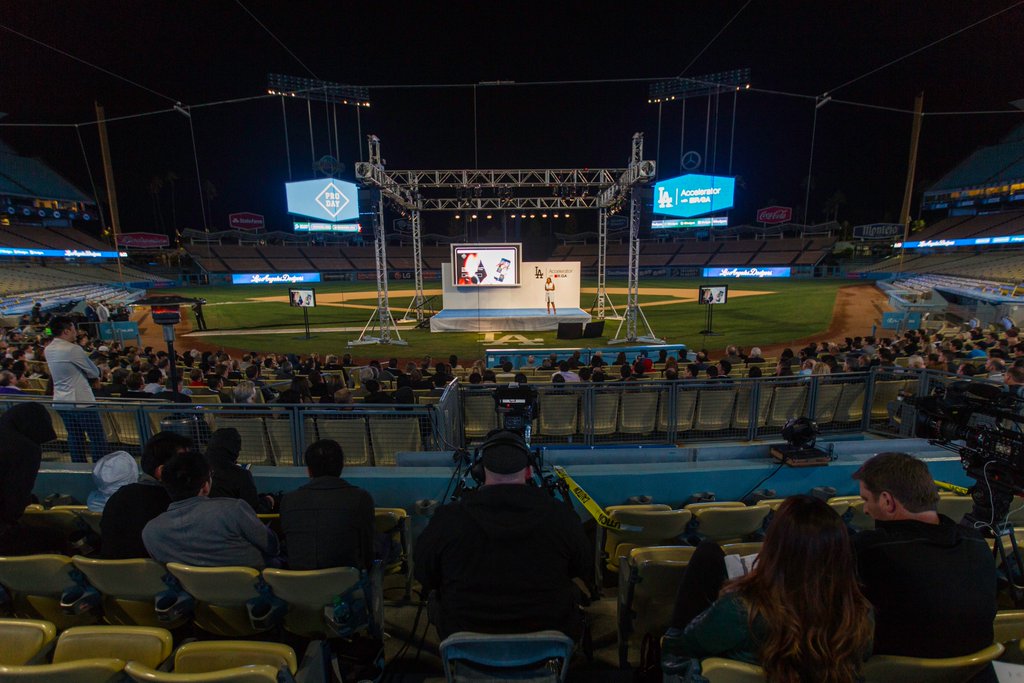 Pitch stage at the Dodgers stadium