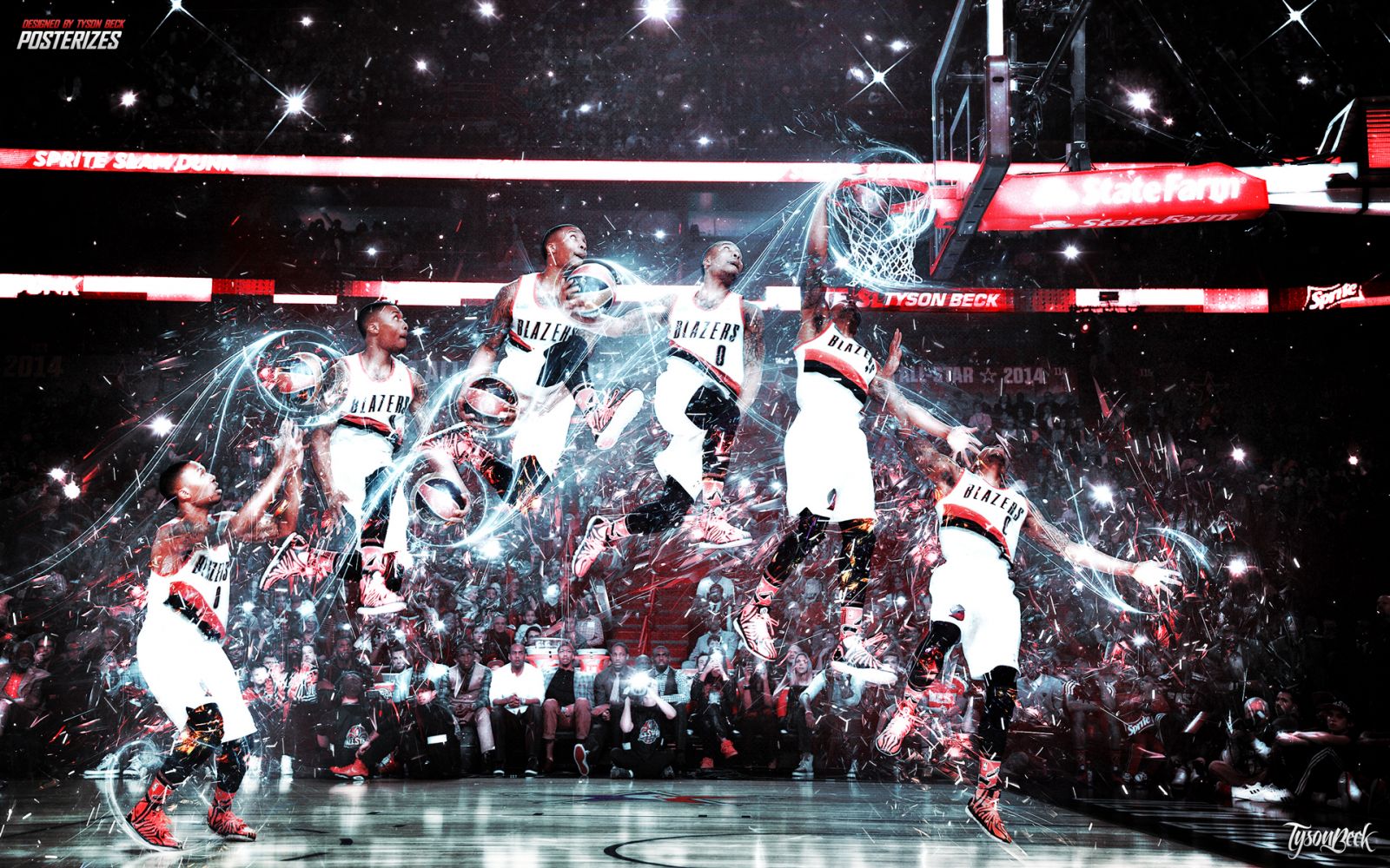 Damian Lillard Slam Dunk Wallpaper by Tyson Beck and Posterizes