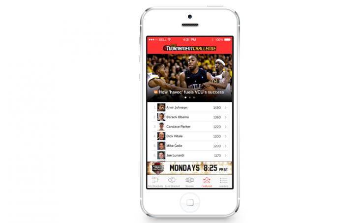 espn tournament challenge iphone app user interface