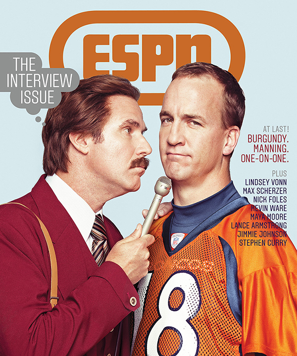 ESPN the Magazine Peyton Manning and Ron Burgandy cover