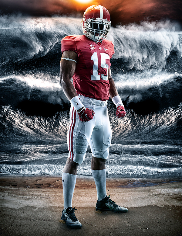 Alabama football wave composite by Matt Lange