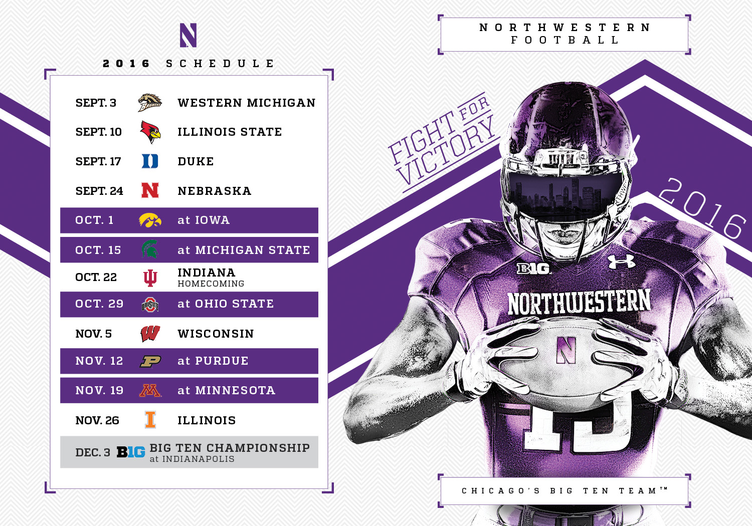 Northeastern football schedule card by Mekale Jackson