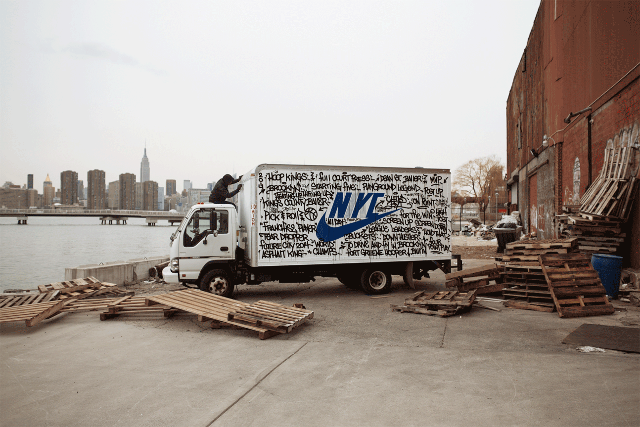 nike box truck illustration by doubleday and cartwright