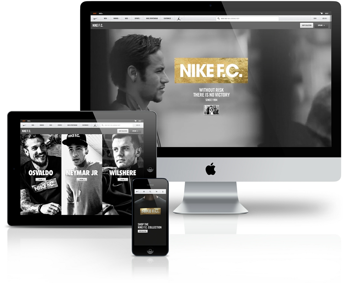 Nike FC responsive website by doubleday and cartwright
