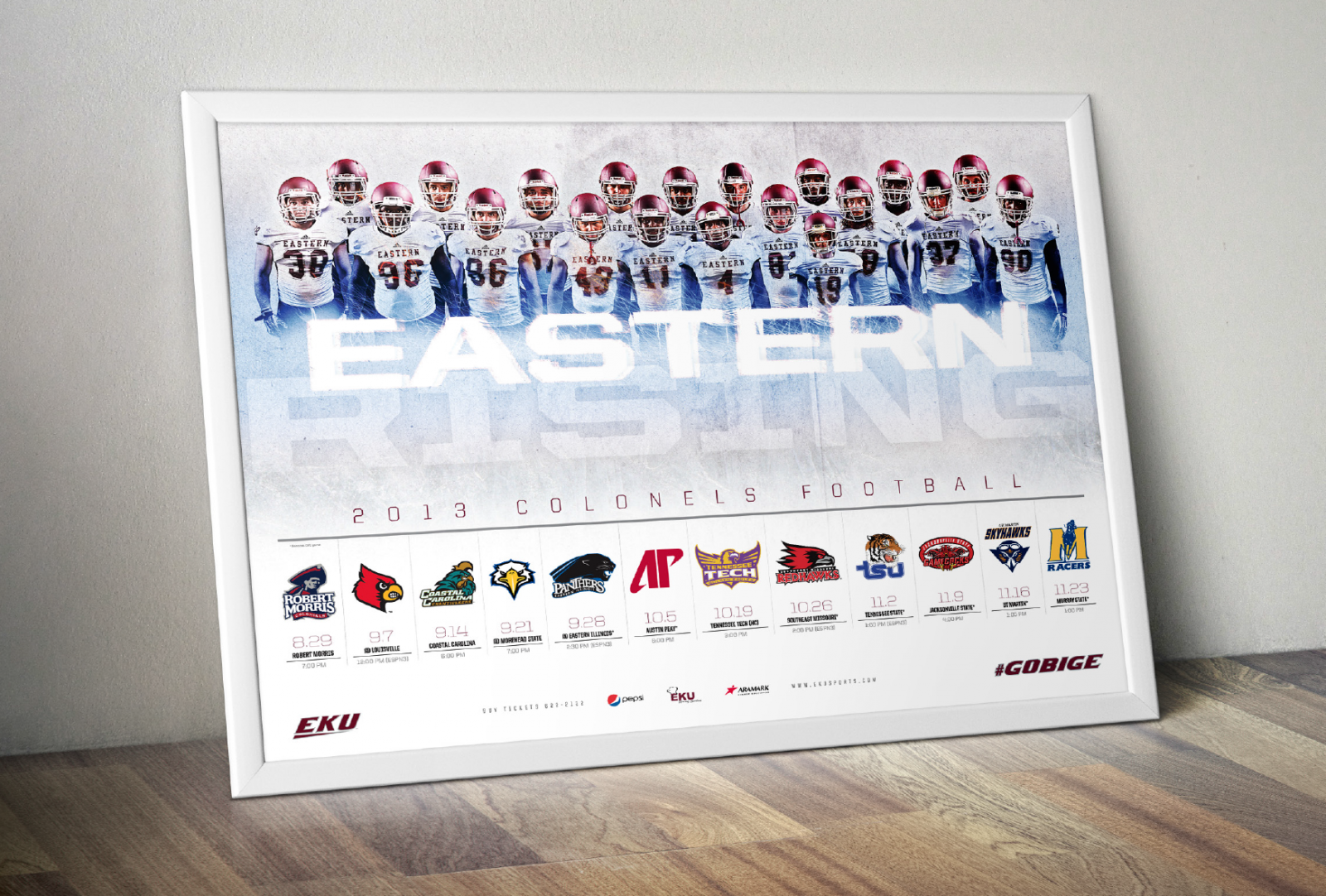 2013 Eastern Kentucky University football poster by Adam Martin