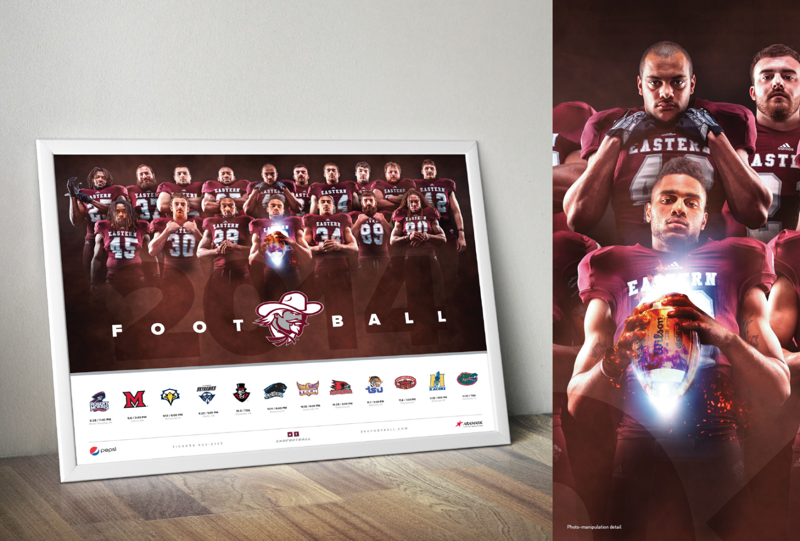 2014 Eastern Kentucky University football poster by Adam Martin