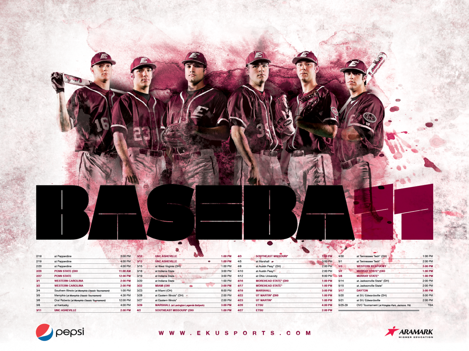 2011 Eastern Kentucky University baseball poster by Adam Martin