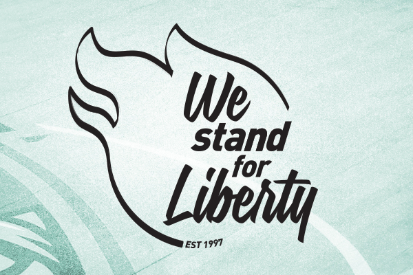 We Stand For Liberty wordmark by Michelle Cruz