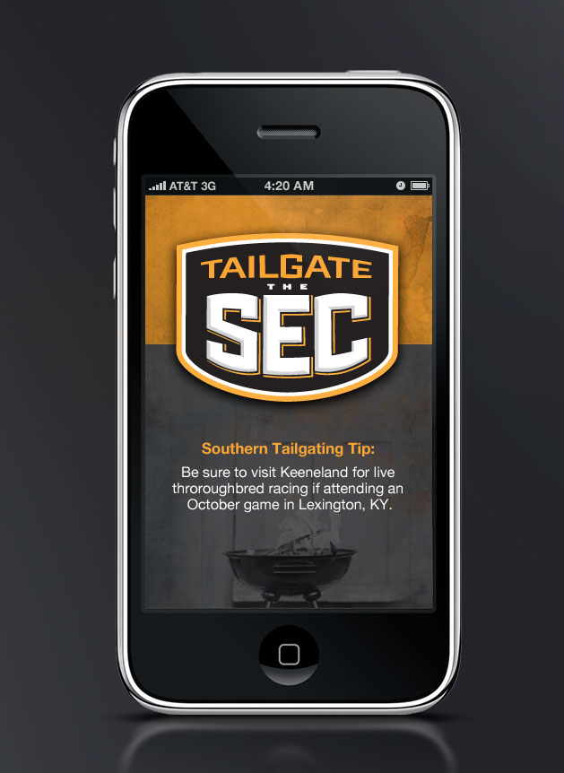 Tailgate the SEC iPhone app design by adam martin