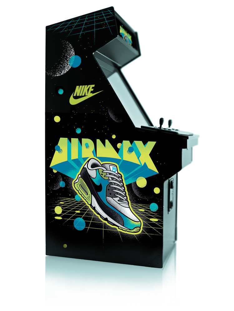Nike Airmax arcade illustration by Matt Stevens