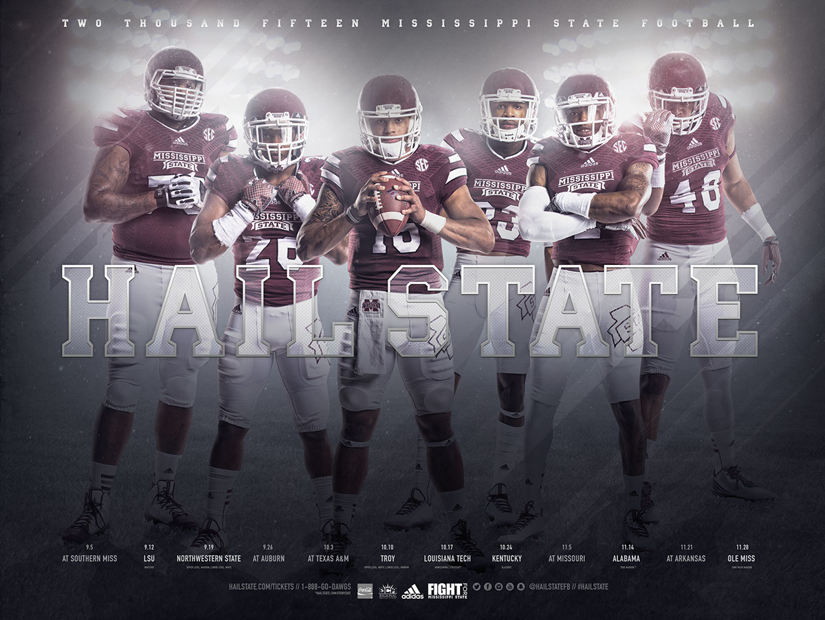 2015 Mississippi State Football Poster by Ashley Strauss