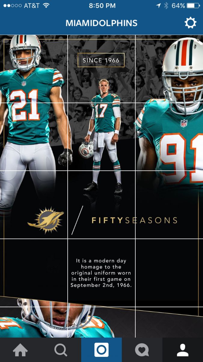 Miami Dolphins Instagram mosaic by Surf Melendez and team